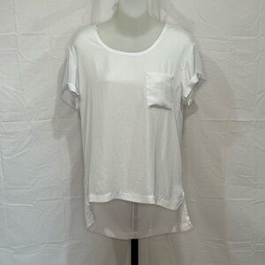 Rag & Bone White Relaxed High Low Short Sleeve Tee